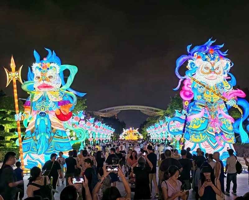 园博苑内花灯璀璨、人潮如织.jpg